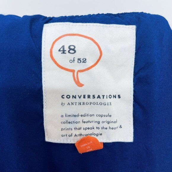 Anthropologie Midi Dress 0 Women's Colloquial Boat Off-Shoulder Nautical Blue - Picture 10 of 12